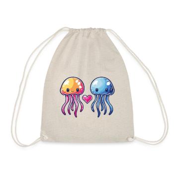 Jellyfish Couple In Love Animal Valentine's Day - Drawstring Bag - nature - Front