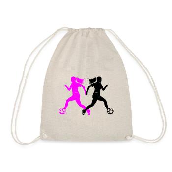 Female Soccer Player Silhouette Soccer Player Woman - Drawstring Bag - nature - Front