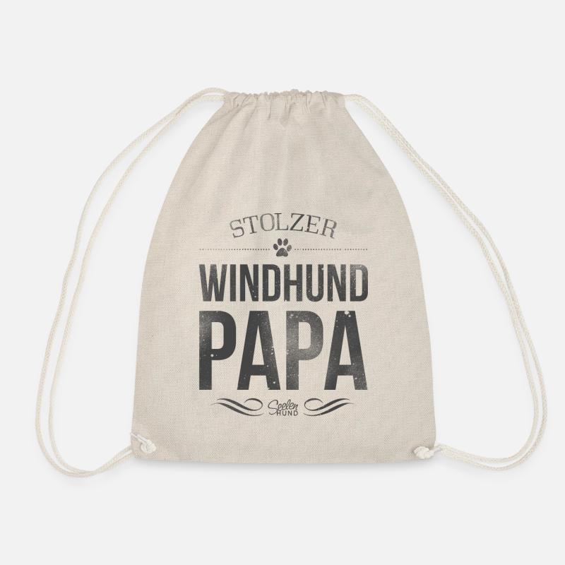 Stolzer Windhund Papa - Turnbeutel - Natur