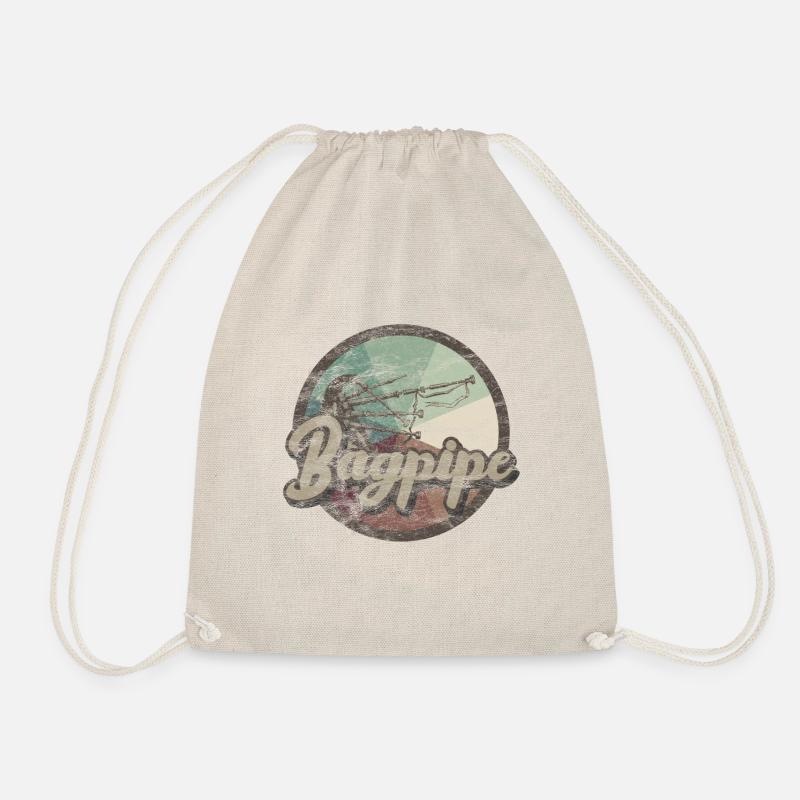Bagpipe Scotland Music Instrument Gift - Drawstring Bag - nature