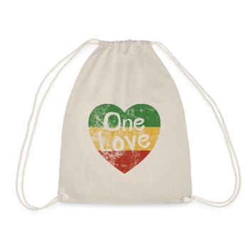Reggae Jamaika One Love Reggaeton Rasta Geschenk - Turnbeutel - Natur - Vorne