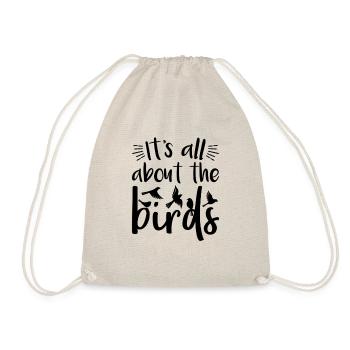 Birder, Birdwatcher, Gift print Birdwatching Theme - Drawstring Bag - nature - Front