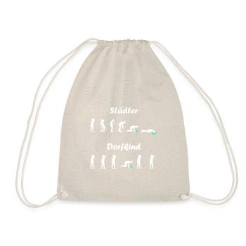 Lustiges Städter vs Dorfkind Geschenk - Turnbeutel - Natur - Vorne