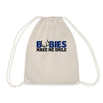 Sexy boobies make me smile gift - Drawstring Bag - nature - Front