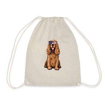 Cocker Spaniel 4. Juli Patriotischer Amerikaner - Turnbeutel - Natur - Vorne