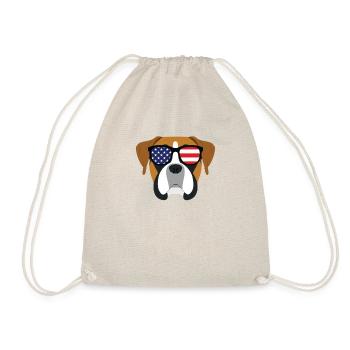 Boxer Dog Patriotic 4. Juli Amerikanische Flagge - Turnbeutel - Natur - Vorne