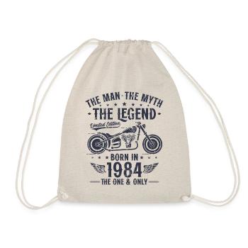 1984 Vintage Man Myth Legend Motorcycle - Drawstring Bag - nature - Front
