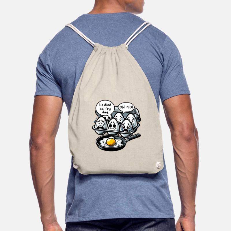 Eggs Fried Egg Easter Meme Drawstring Bag