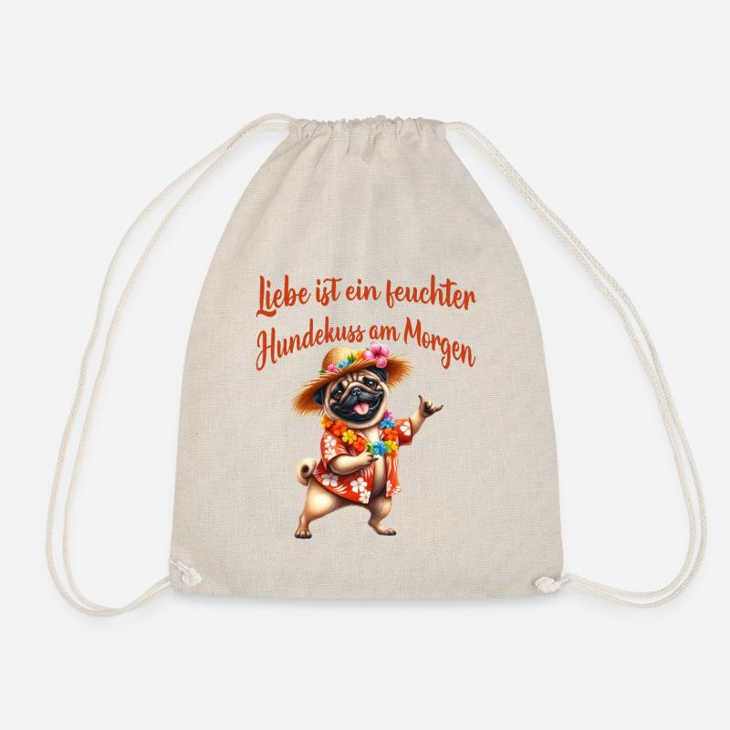 Liebe ist ein feuchter Hundekuss am Morgen - Turnbeutel - Natur