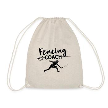 Fencing Coach Florett Degen Fencing Sport Trainer - Drawstring Bag - nature - Front
