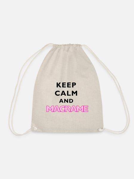 KEEP CALM AND MACRAME - Drawstring Bag - nature