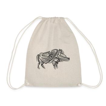 Wildschwein Tribal Tattoo - Turnbeutel - Natur - Vorne