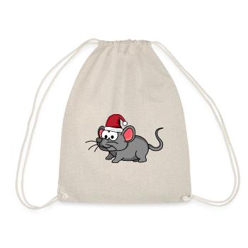 Mouse Comic Christmas - Drawstring Bag - nature - Front
