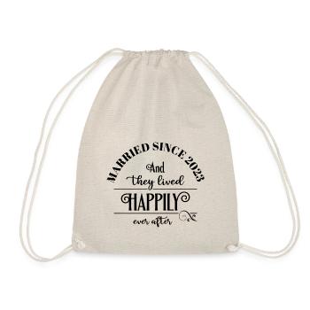 Wedding 2023 married since bridal couple anniversary - Drawstring Bag - nature - Front