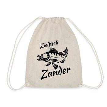 LetzterWurf Zielfisch Zander Angeln - Turnbeutel - Natur - Vorne