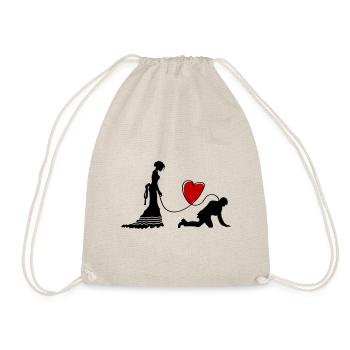 Wedding Newlyweds Heart Funny - Drawstring Bag - nature - Front