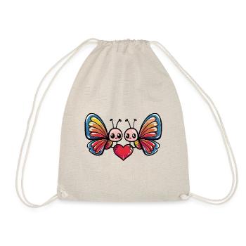 Schmetterling Paar Valentinstag - Turnbeutel - Natur - Vorne