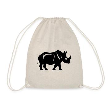 Rhinoceros Silhouette - Drawstring Bag - nature - Front