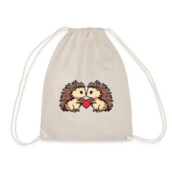 Igel Paar Herz - Turnbeutel - Natur - Vorne