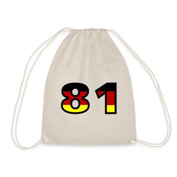 81 Zahl Deutschland Trikot - Turnbeutel - Natur - Vorne
