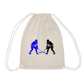 Ice Hockey Spieler Silhouette - Turnbeutel - Natur - Vorne