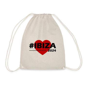 Ibiza 2024 Heart Love - Drawstring Bag - nature - Front