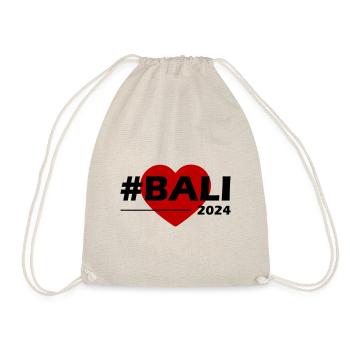 Bali 2024 Heart Love - Drawstring Bag - nature - Front