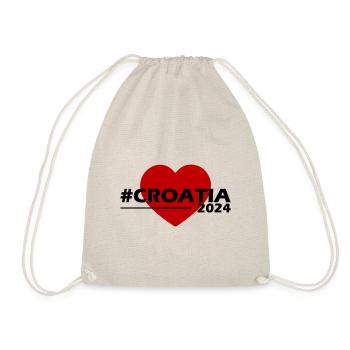 Croatia 2024 Heart Love - Drawstring Bag - nature - Front
