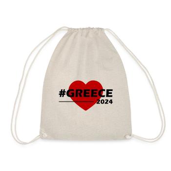 Greece 2024 Heart Love - Drawstring Bag - nature - Front