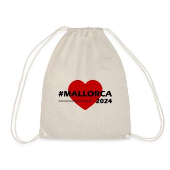 Mallorca 2024 Heart Love - Drawstring Bag - nature - Front