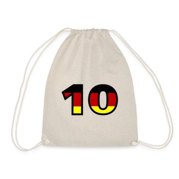10 Zahl Deutschland Trikot - Turnbeutel - Natur - Vorne