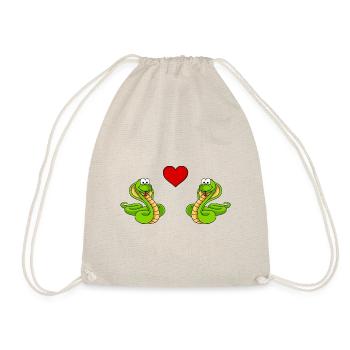 Snake Cobra Comic Couple Love - Drawstring Bag - nature - Front