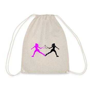 Tennis Spielerin Silhouette - Turnbeutel - Natur - Vorne
