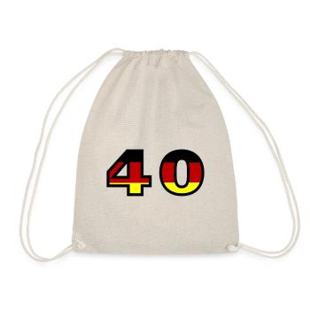 40 Zahl Deutschland Trikot - Turnbeutel - Natur - Vorne