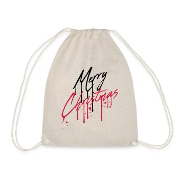 drop graffiti design cool have a merry christma - Drawstring Bag - nature - Front