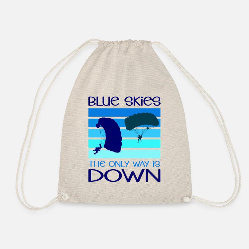 Sky Diving -The Only Way Is Down! - Drawstring Bag - nature