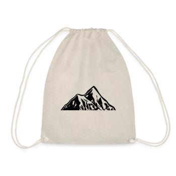 Berg Silhouette Symbol Mountains - Turnbeutel - Natur - Vorne