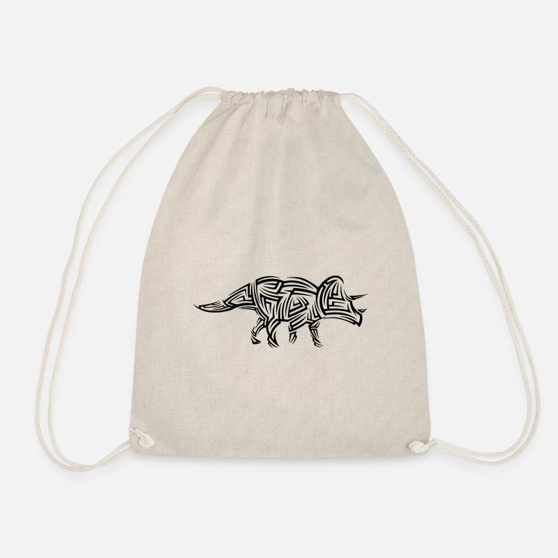 Dinosaurier Triceratops Tribal Tattoo - Turnbeutel - Natur