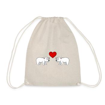 Polar Bear Comic Couple Amour - Sac de sport léger - nature - Devant