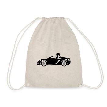 Sports Car Girl Turbo - Drawstring Bag - nature - Front