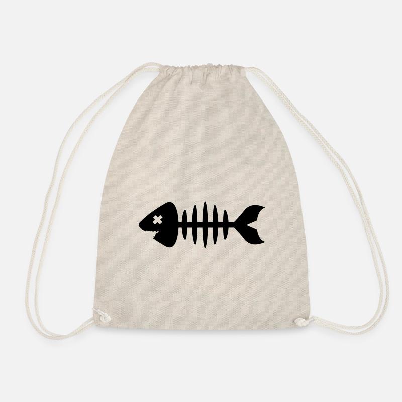 Fisch Symbol Knochen Gräte - Turnbeutel - Natur