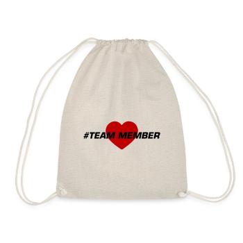 Team Member Heart Love - Drawstring Bag - nature - Front