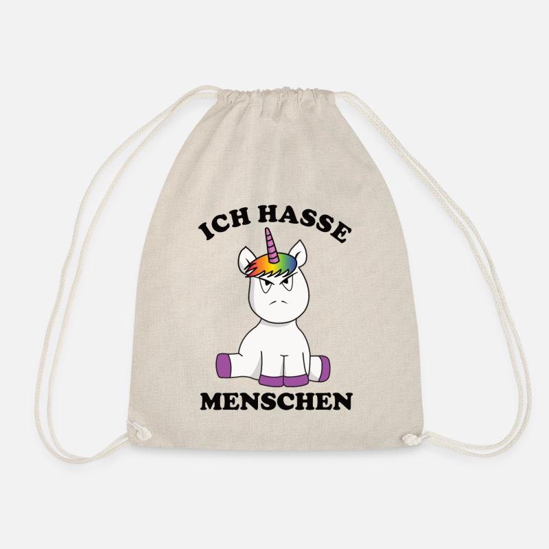Einhorn Ich hasse Menschen - Turnbeutel - Natur