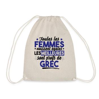 Prof Professeur Grec Métier Grèce Cadeau Noël - Sac de sport léger - nature - Devant