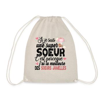 Sœur Sœurs Jumelles Famille Amour Fille Rose - Sac de sport léger - nature - Devant