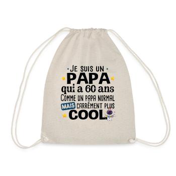 Papa 60 ans Anniversaire Fête des Pères Humour - Sac de sport léger - nature - Devant