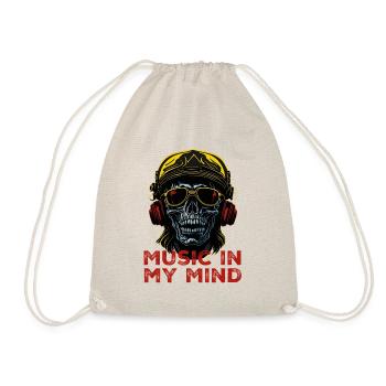 Music in my mind, Smiling Skull - Drawstring Bag - nature - Front