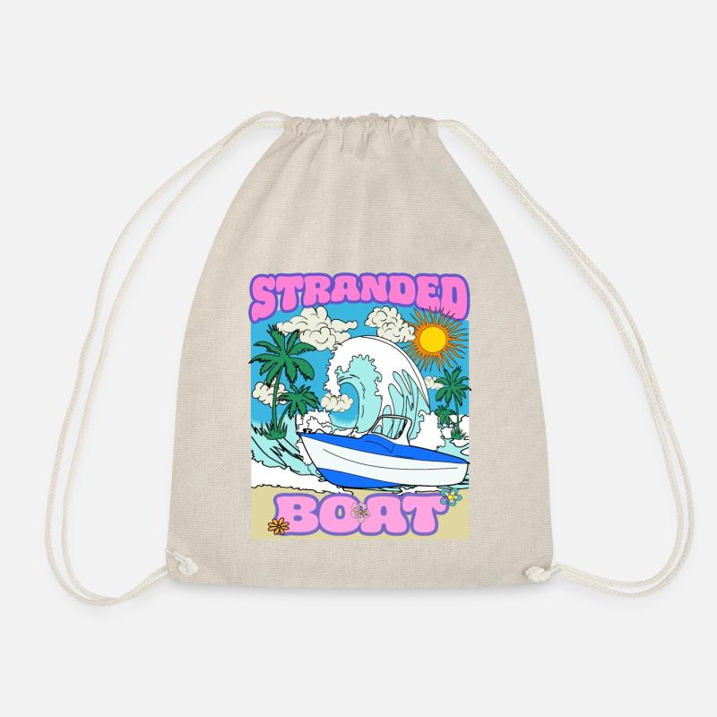 Retro Strand Sommer Sonne Meer - Stranded Boat DDR - Turnbeutel - Natur