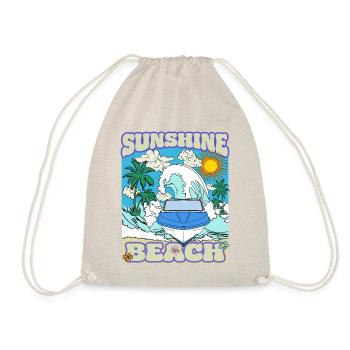 Retro Strand Urlaub Palmen Meer Kult Boot DDR Ossi - Turnbeutel - Natur - Vorne