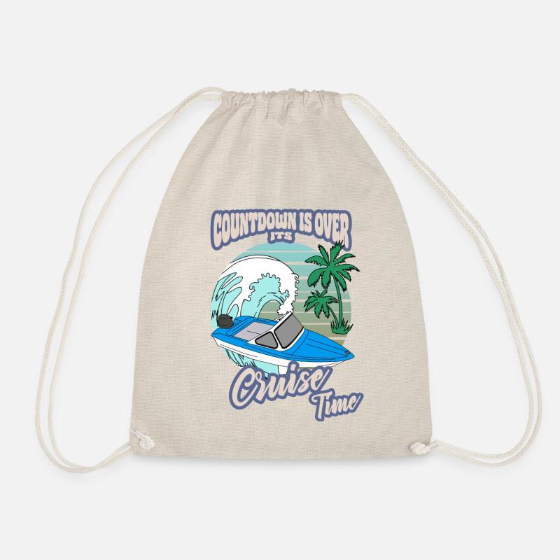 Meer Boot ddr retro Palmen Strand bootfahren ossi - Turnbeutel - Natur